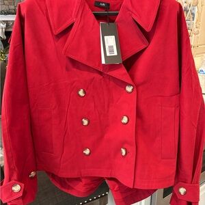 Ruti Women's Bold Red Trench Coat, Brand New
